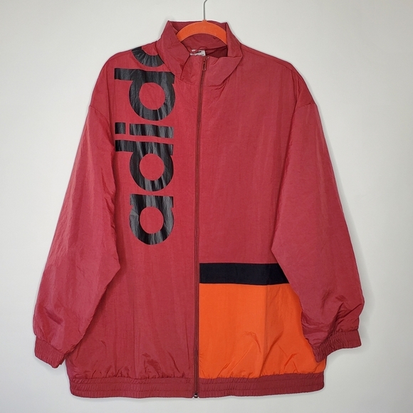 NEW Adidas Women's Track Jacket Full Zip Size 2XL Nylon Spell Out Windbreaker - Picture 14 of 14